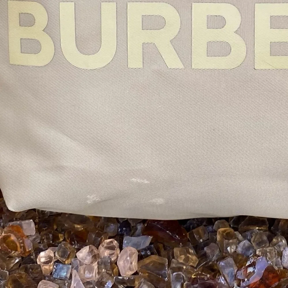 Burberry Pouch Cosmetic Makeup Case Tan Travel Toiletries Bag.